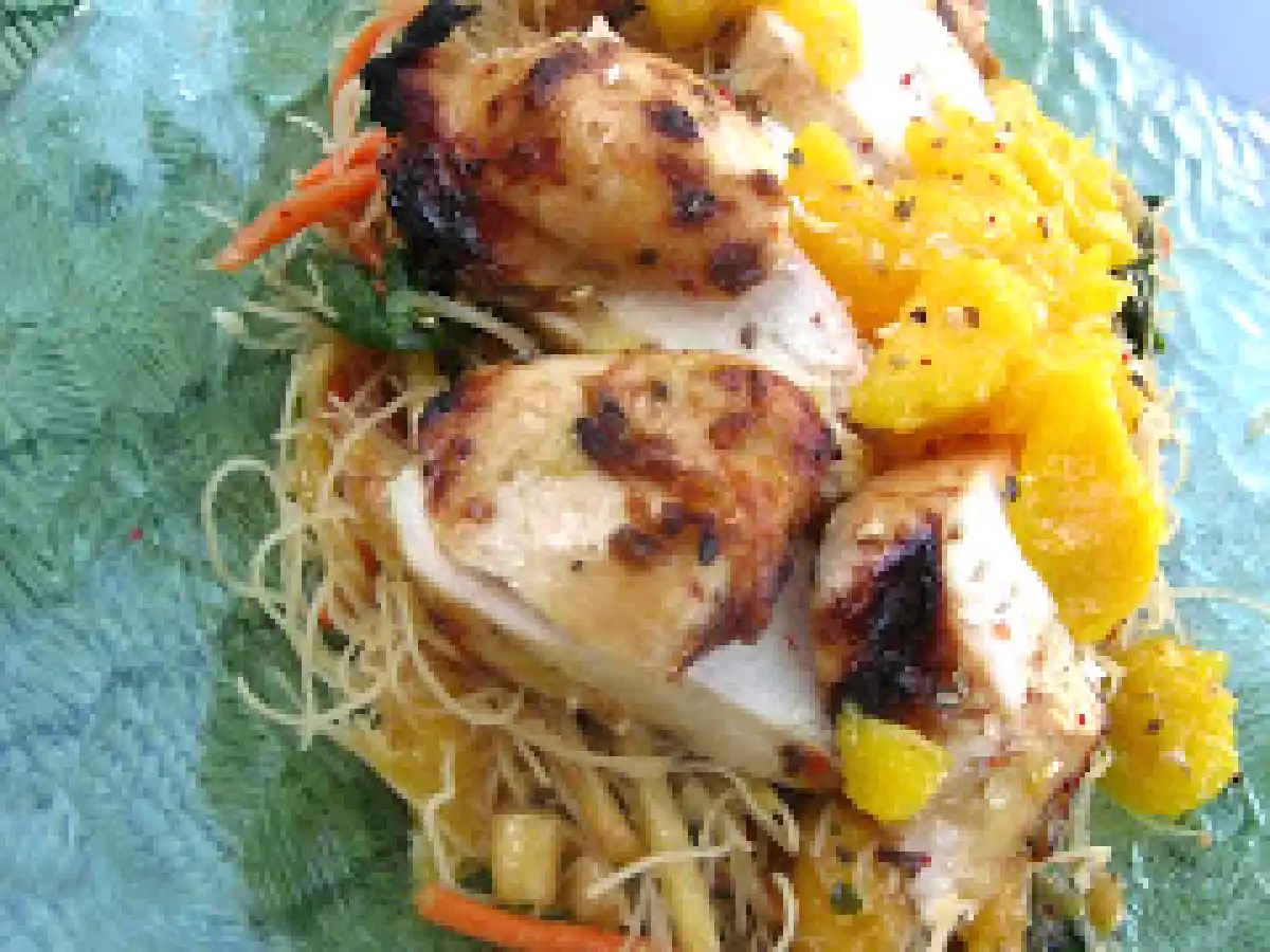 Poulet ensoleillé à la mangue et à la moutarde au miel ou au sang de pamplemousse