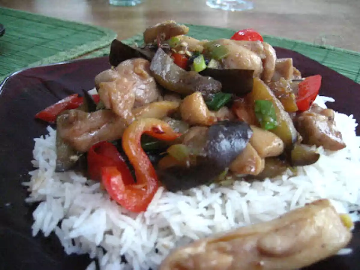 Poulet et aubergine à la sichuannaise