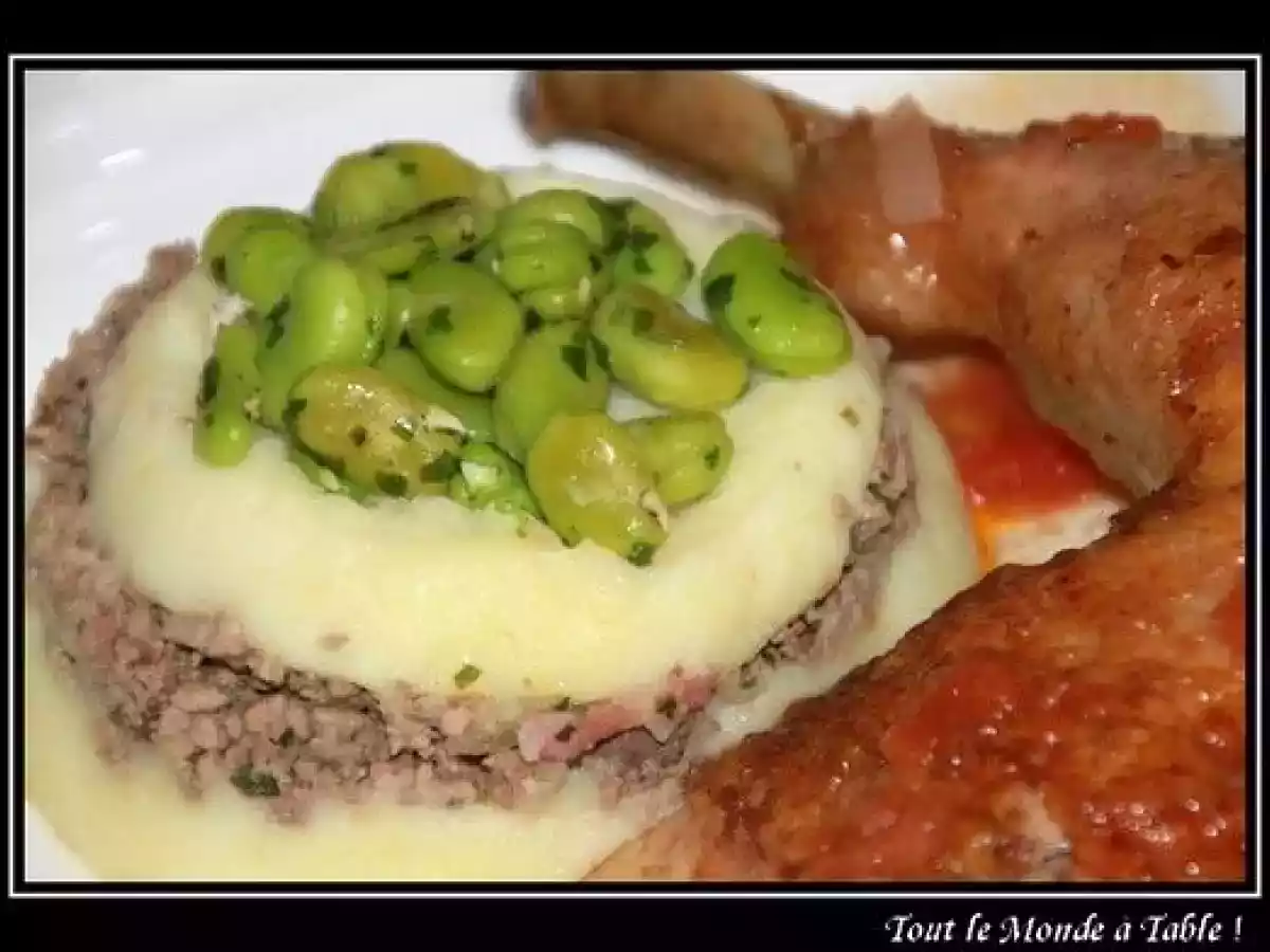 Poulet farci, purée mousseline maison et fèves poêlées - photo 3