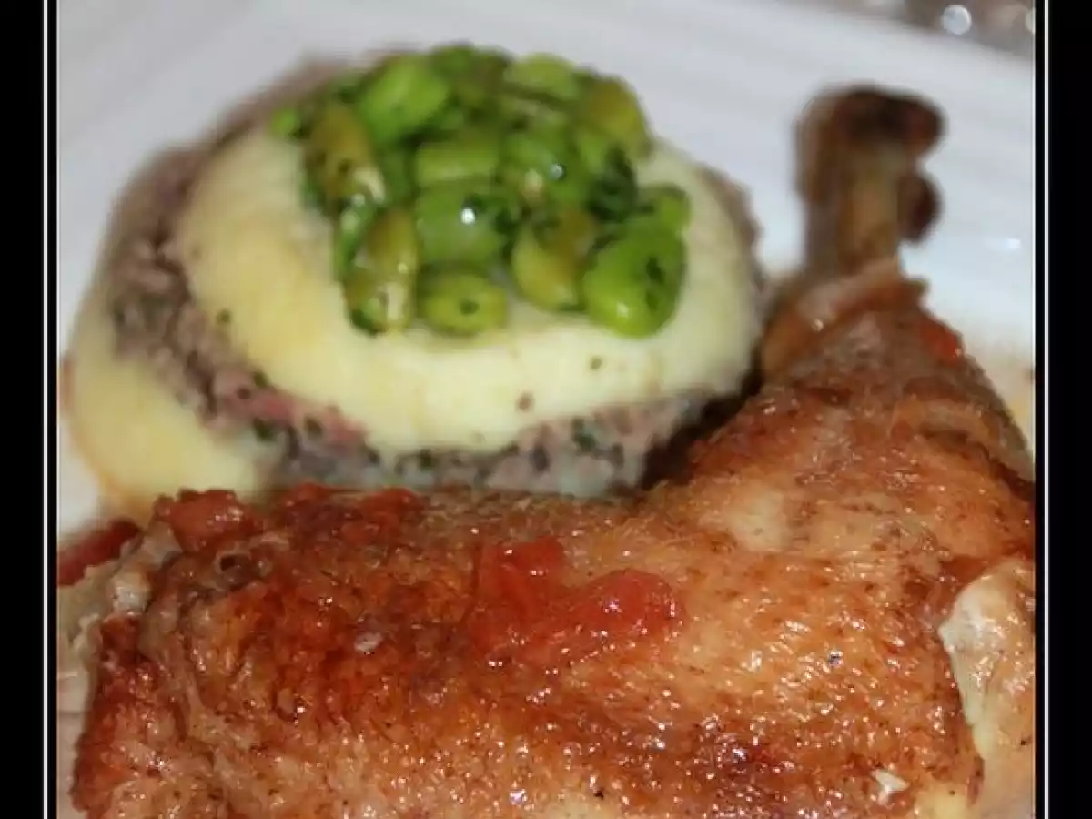 Poulet farci, purée mousseline maison et fèves poêlées - photo 4