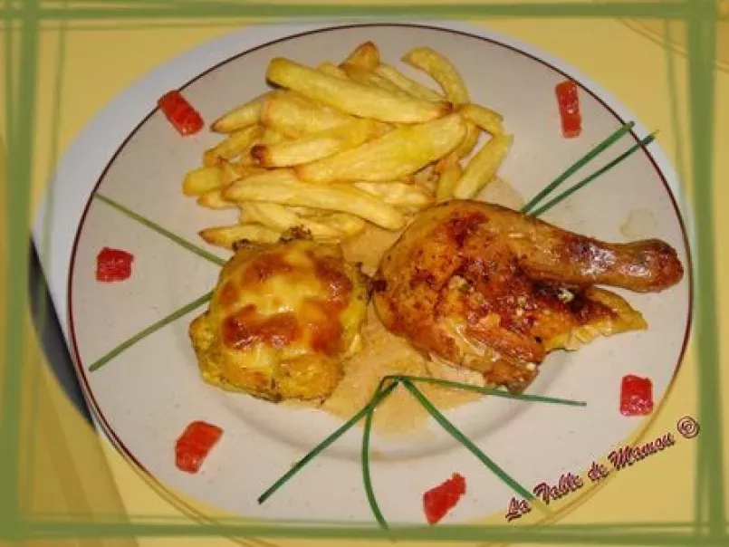Poulet jaune au boursin cuisine, cuit au four, photo 1