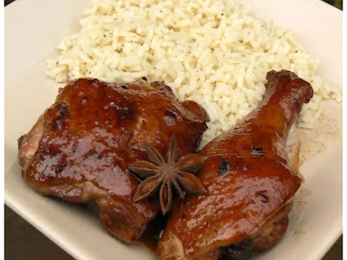 Poulet laqué au miel et à l'anis