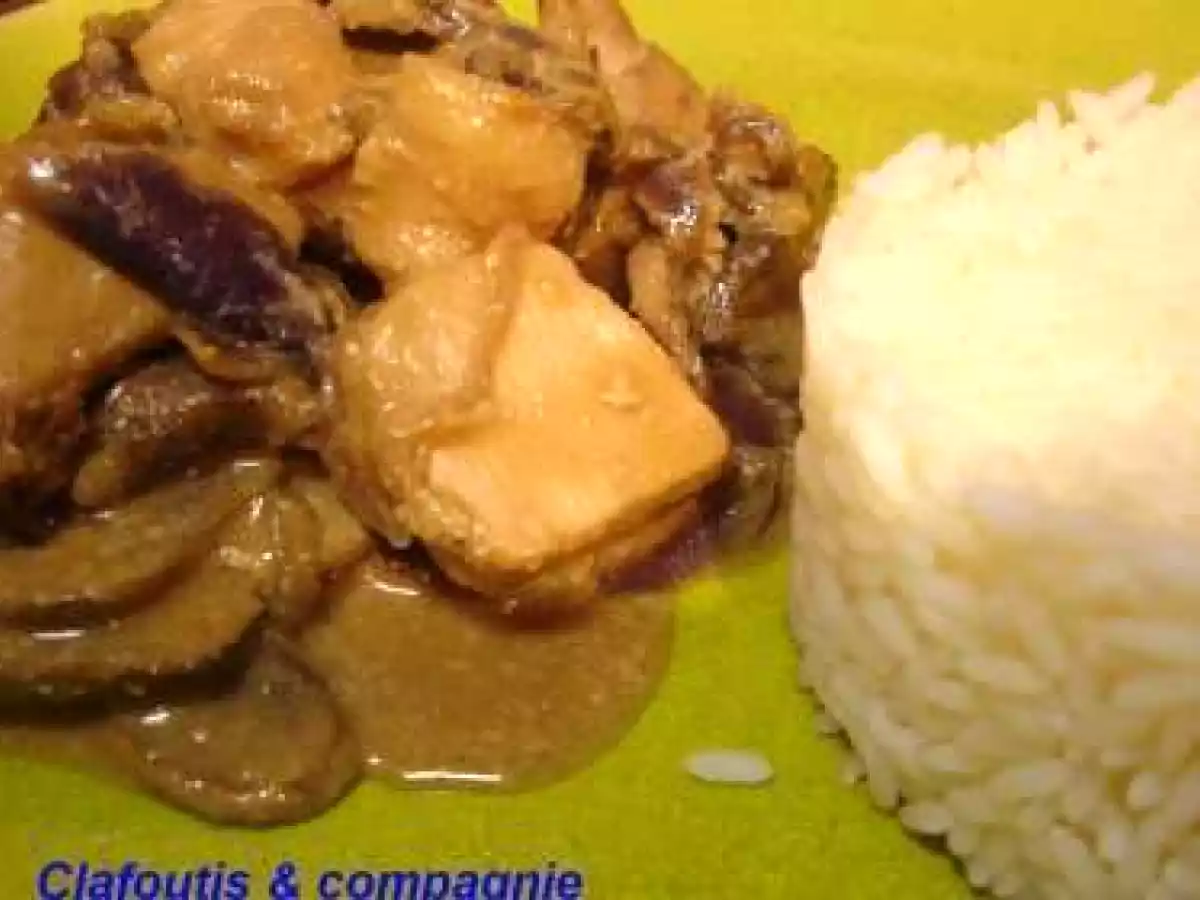 Poulet laqué sauce aux champignons