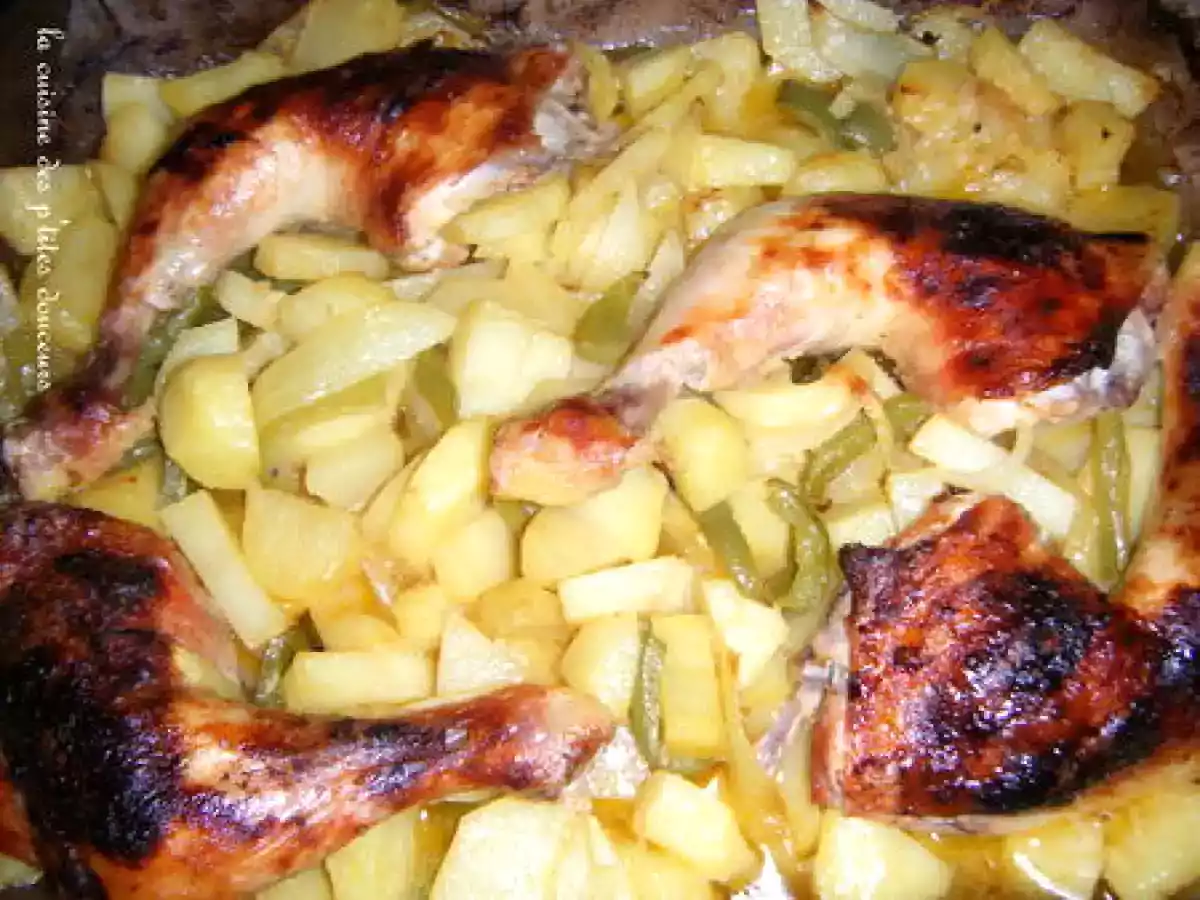 Poulet mariné au miel à la moutarde et au citron.