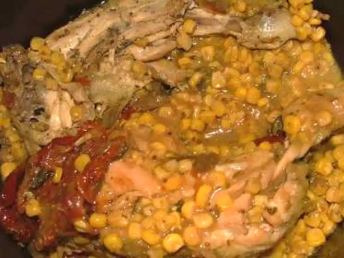 Poulet mariné coco-miel et maïs