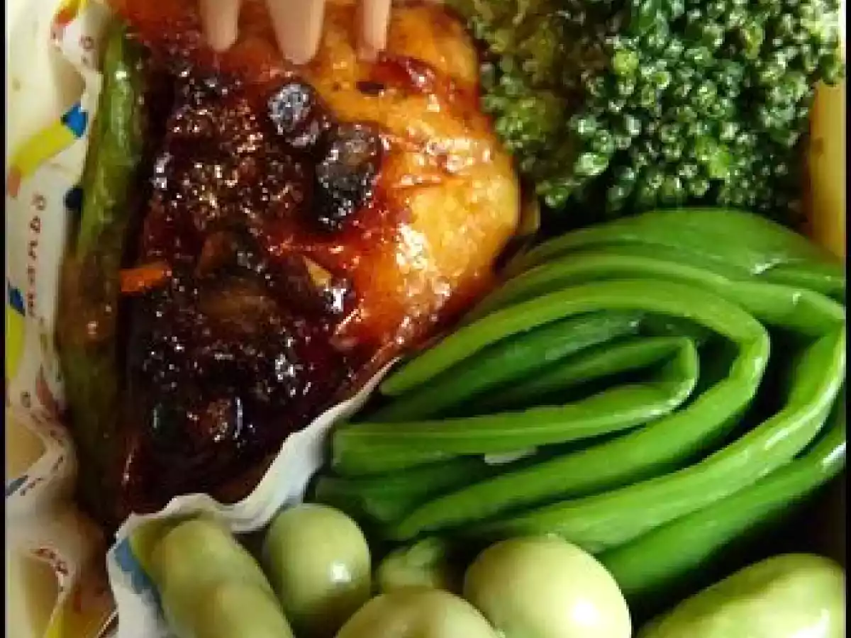 Poulet poêlé au mirin et brunoise de légumes