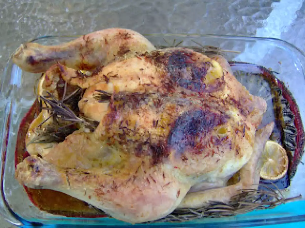 Poulet rôti au safran, citron et au romarin de San Francisco