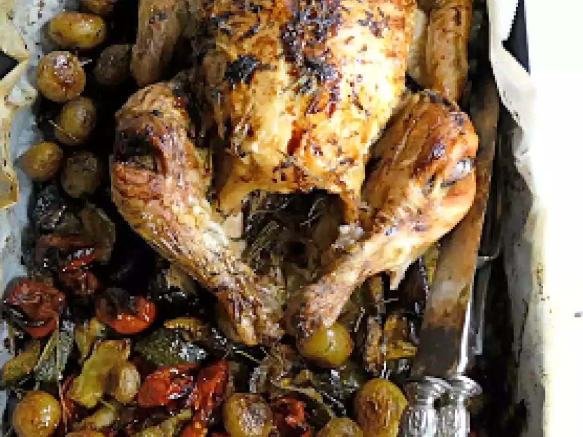 Poulet roti aux légumes du Sud, un bon plat pour toute la famille