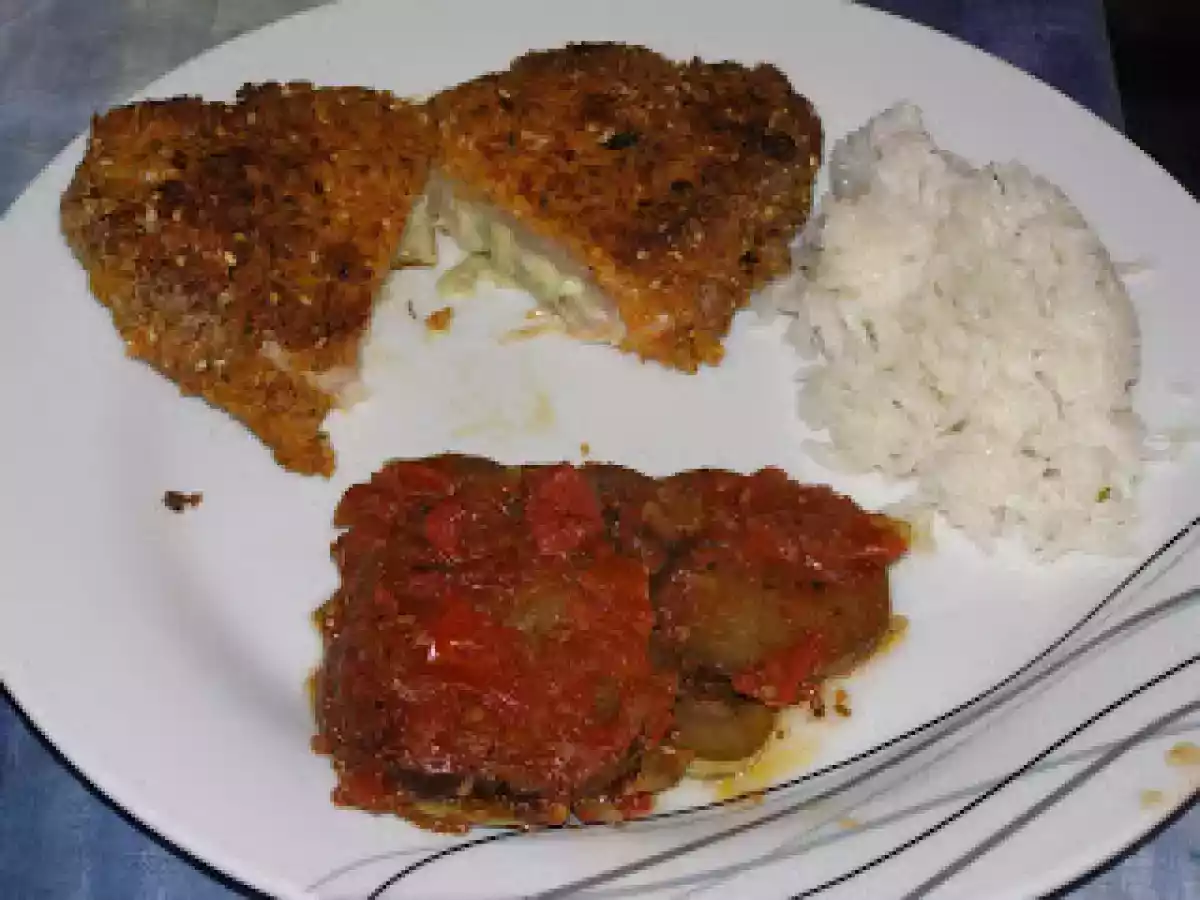 Poulet roulé au pesto et son accompagnement de ratatouille