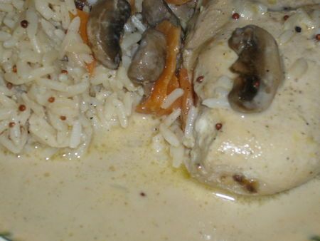 Plat cuisiné riz poulet champignons CARREFOUR CLASSIC' : la