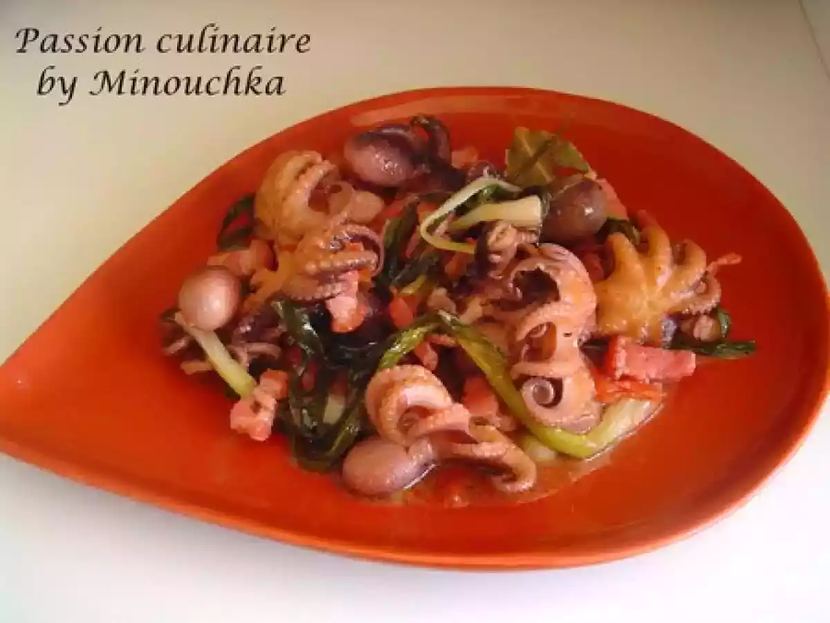 Poulpinets aux Cébettes et lardons