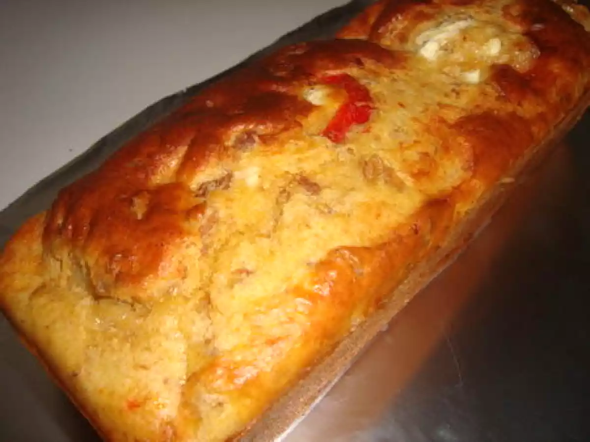 ¤¤¤ Préparez votre panier à pique-nique ! Cake thon, poivron rouge, chèvre et noix - photo 2