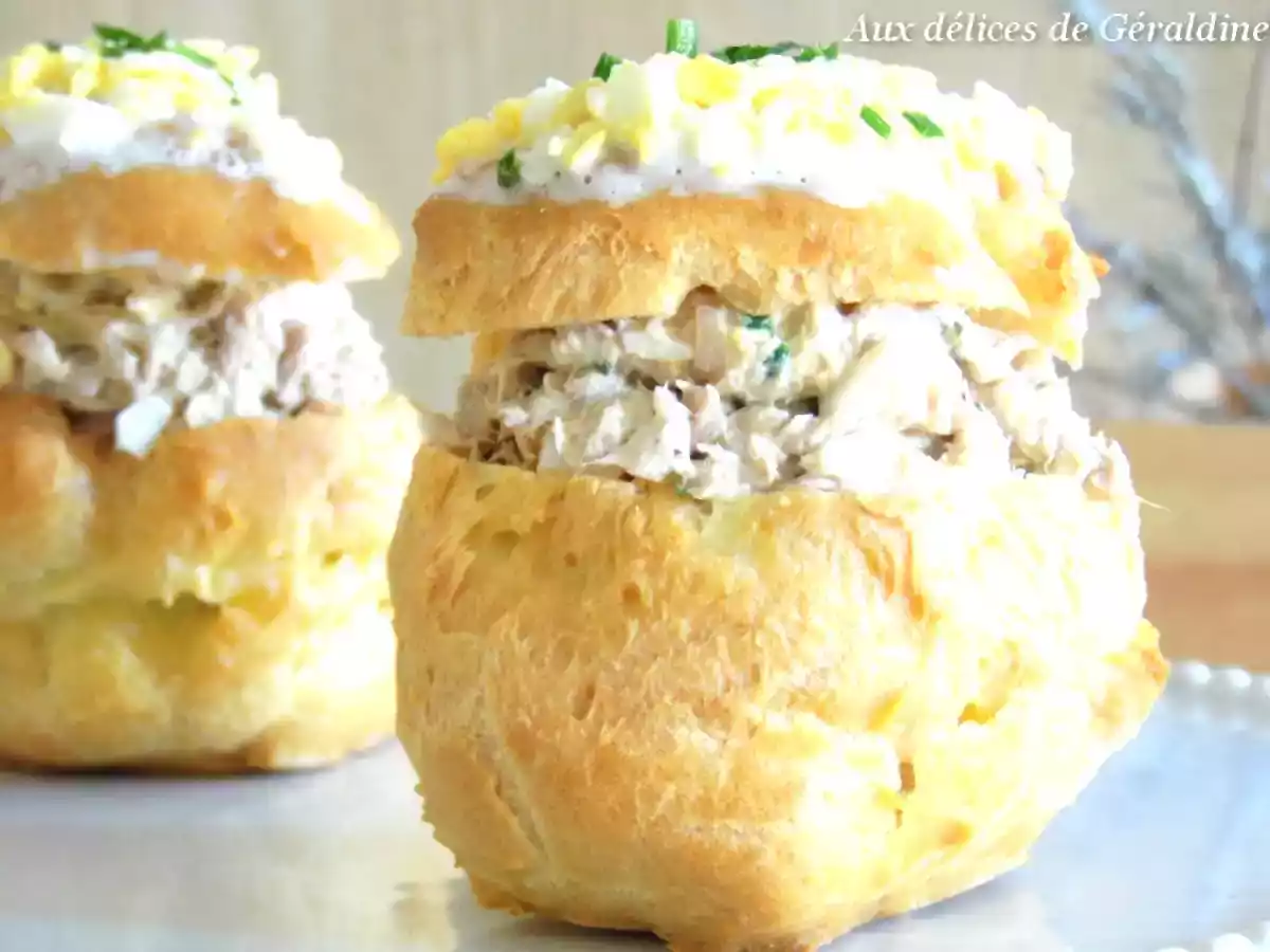 Profiteroles (choux) au thon mimosa