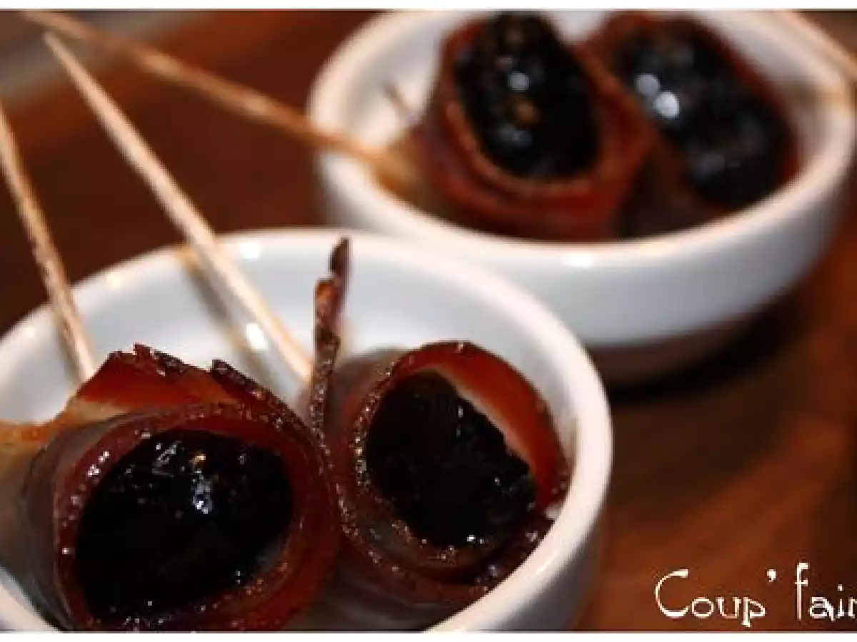 Pruneaux lardés et champignons farcis ... - photo 3