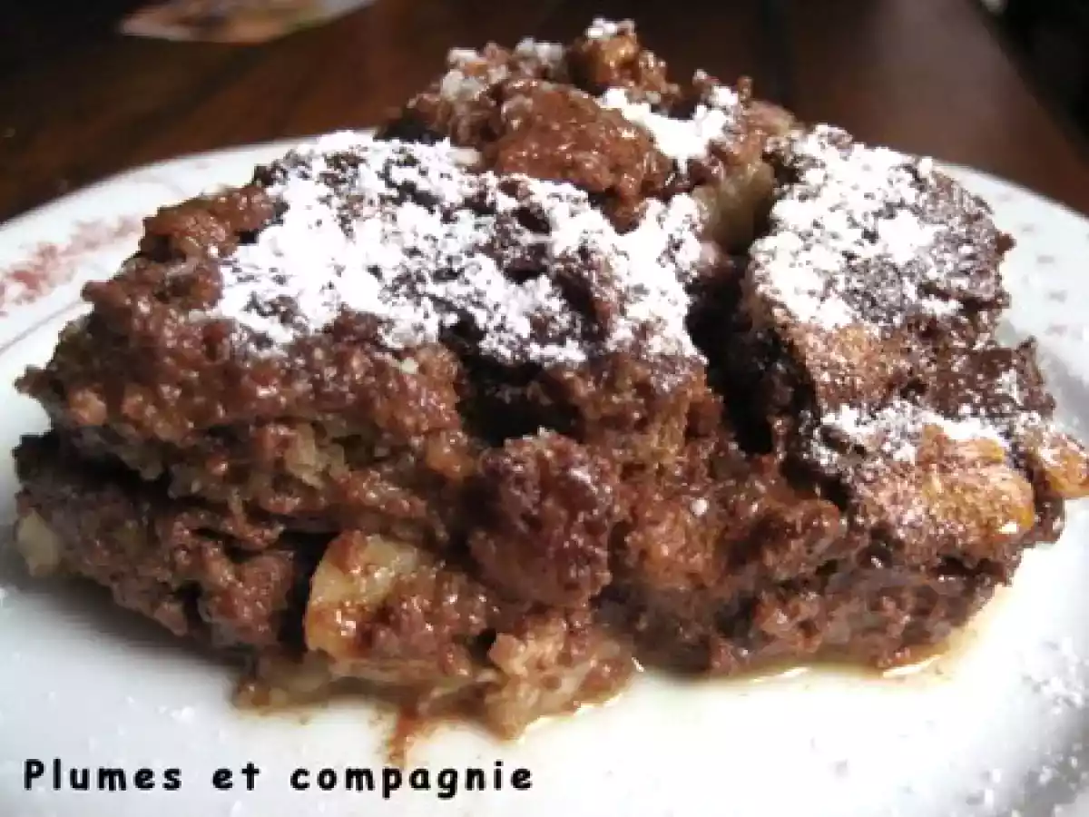 Pudding au chocolat, banane, noix et raisins secs - photo 3