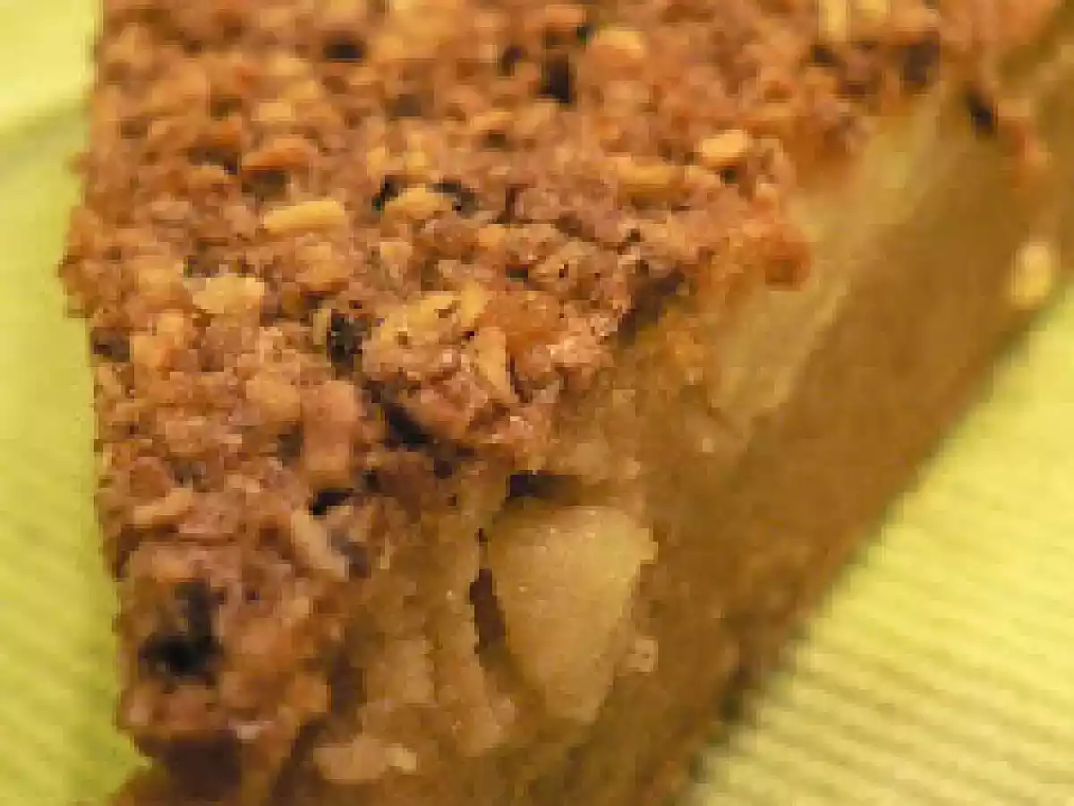 Pudding de pain aux pommes et au pralin