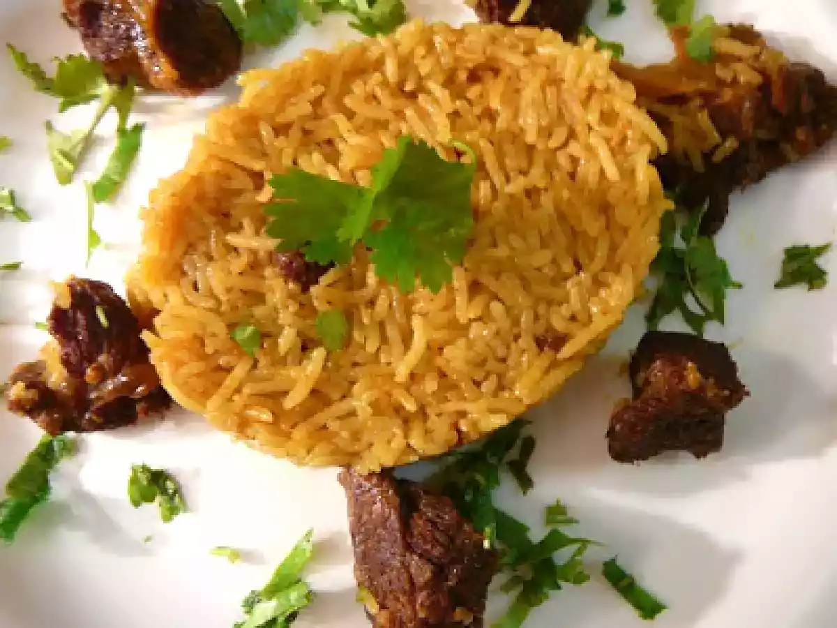 Pulao à l'agneau confit .