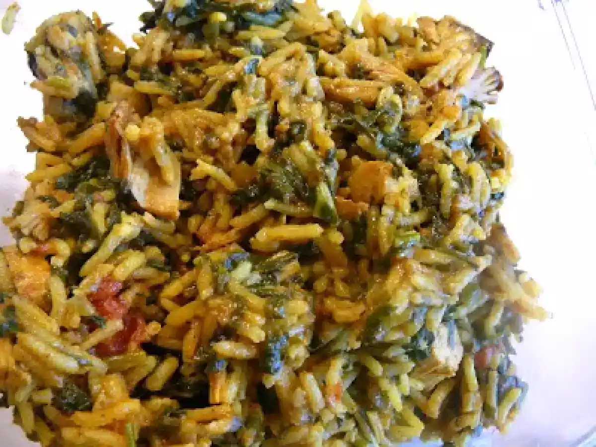 Pulao de poulet et d'épinards - Palak Murghi Pulao
