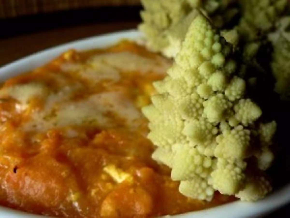 Purée de carottes gratinée au chou romanesco
