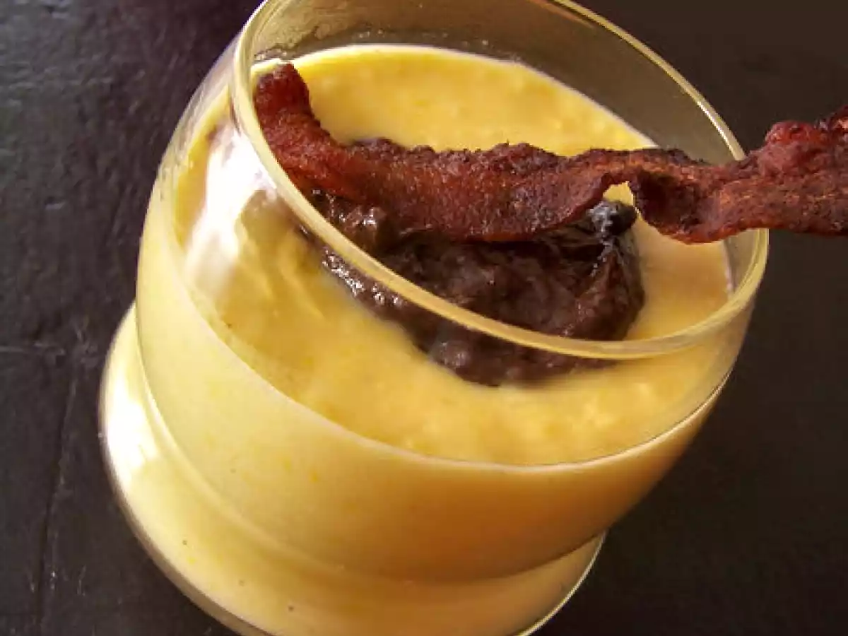 **Purée De Maïs, Chips De Bacon et Tapenade De Boudin De Philippe Conticini**