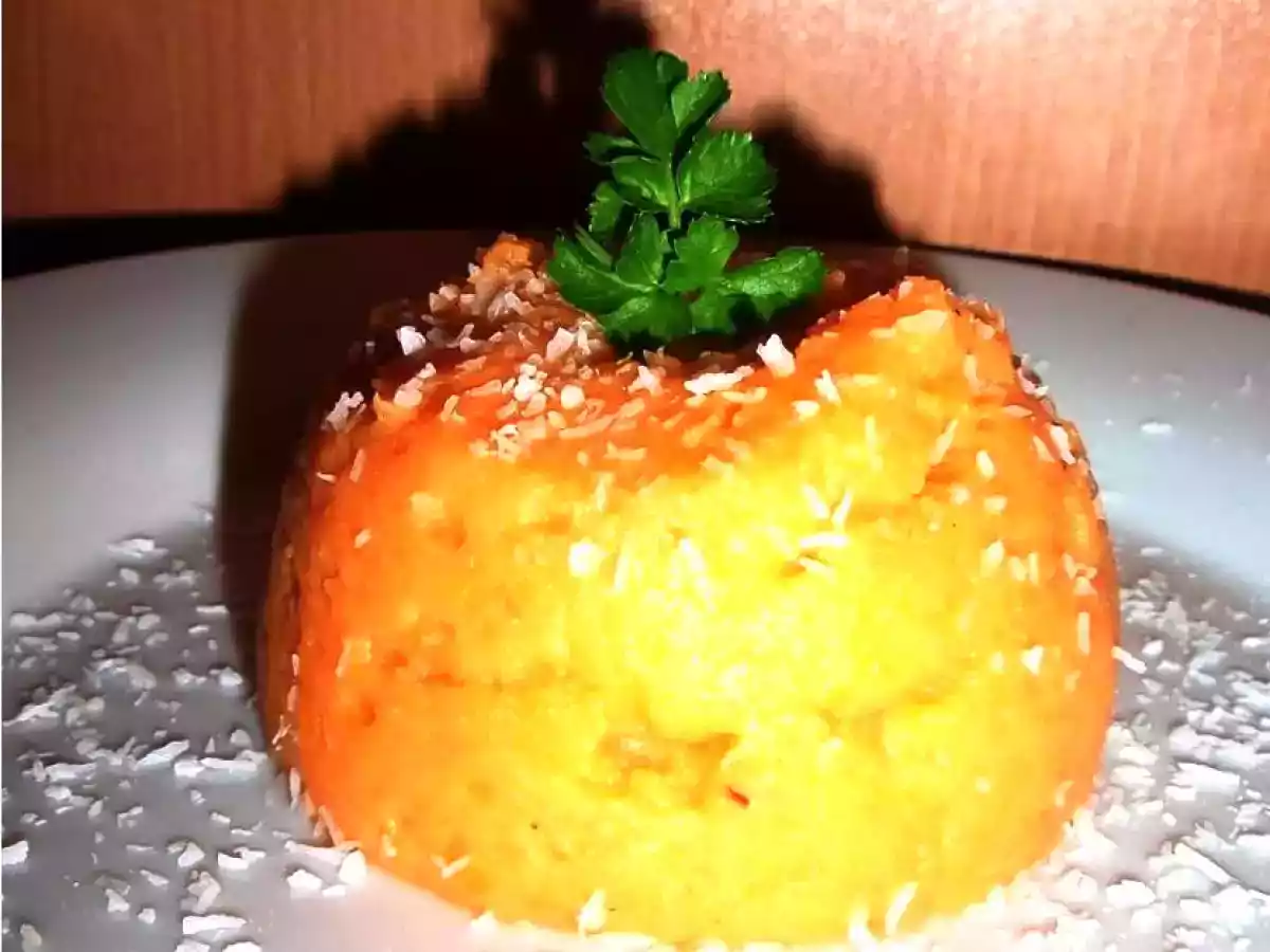 Purée de patate douce au lait de coco