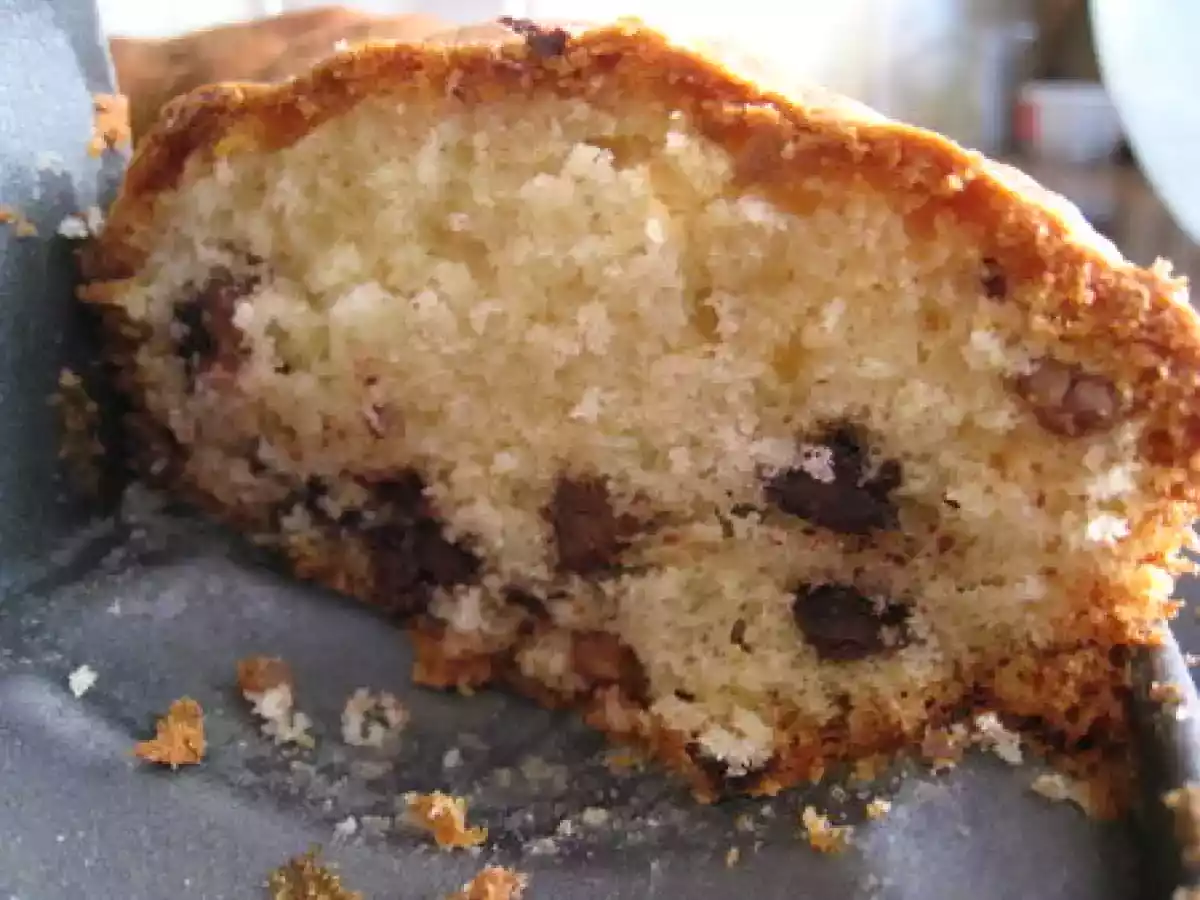 Quatre quart choco blanc, noix de pécan, pépite de chcolat