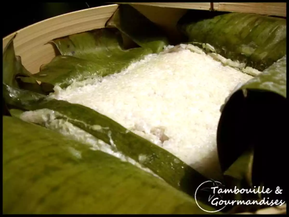 Que faire avec une feuille bananier? Un tit gateau de riz coco-banane bien sur! - photo 2