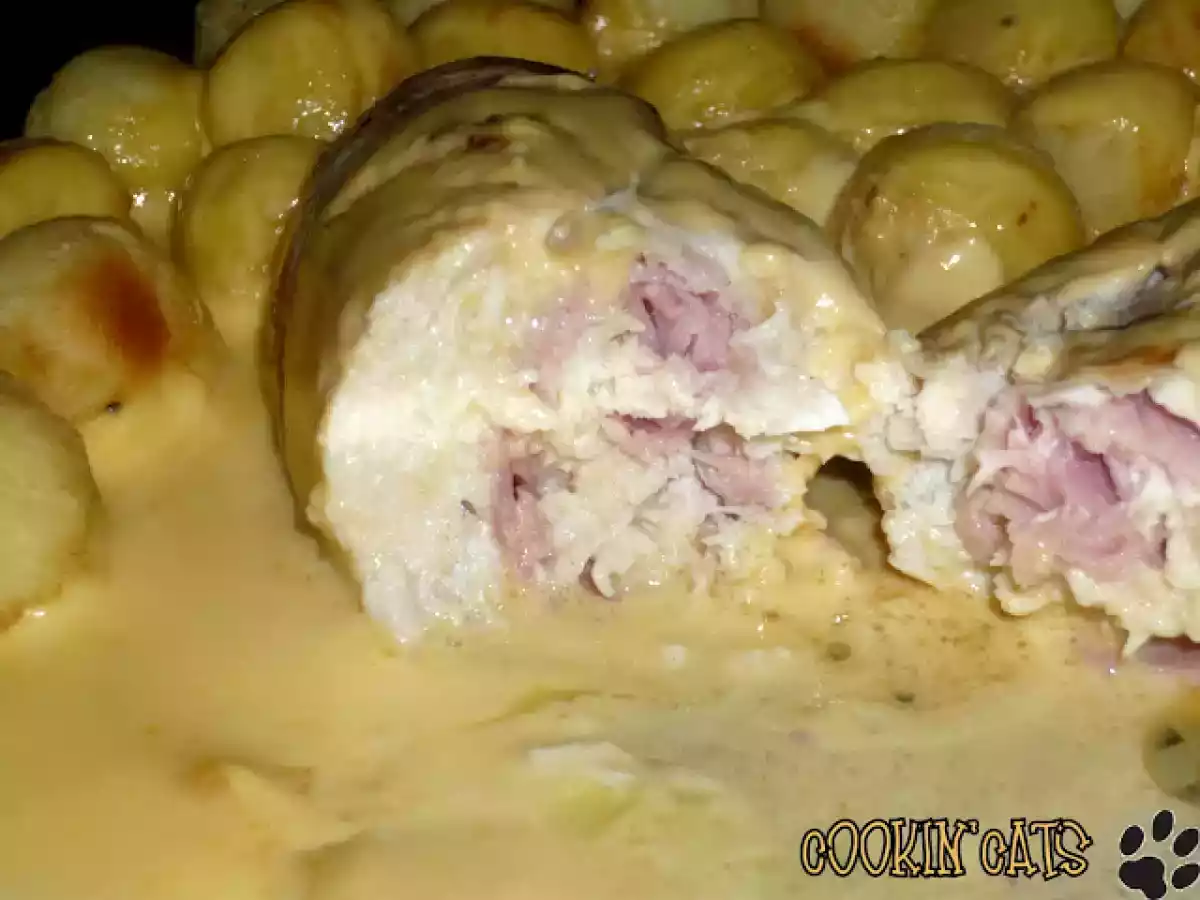 QUENELLE DE POULET AU BACON ET SA SAUCE AU CHEDDAR