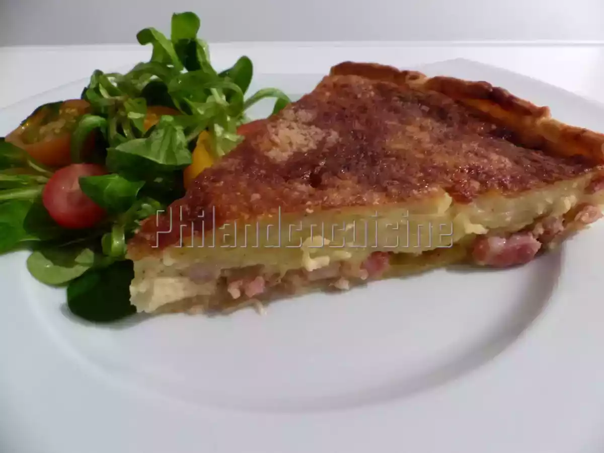 Quiche à la cancoillotte, pommes de terre et lardons - photo 3