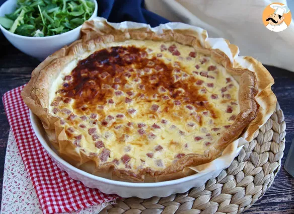 Quiche allégée au jambon, fromage et yaourt!