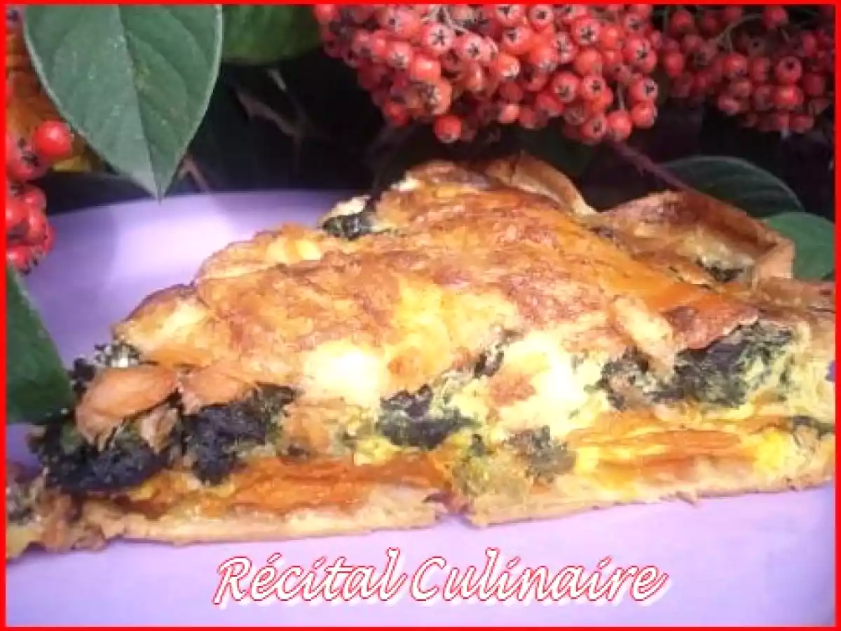 Quiche au potiron, épinard et saumon fumé