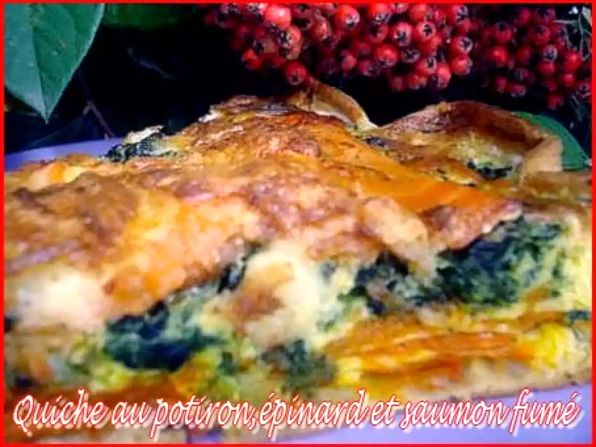 Quiche au potiron, épinard et saumon fumé - photo 2