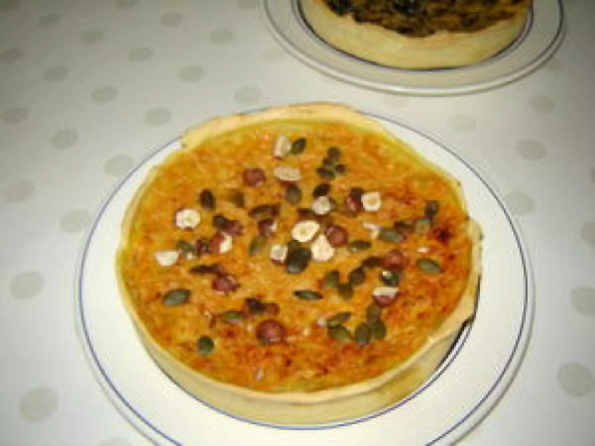 Quiche au potiron, graines de courge et noisettes - photo 2
