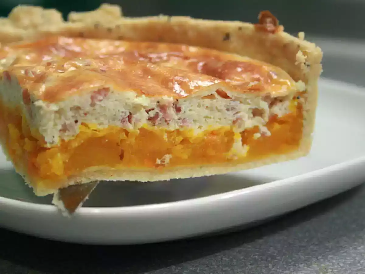 Quiche au potiron, lardons & philadelphia