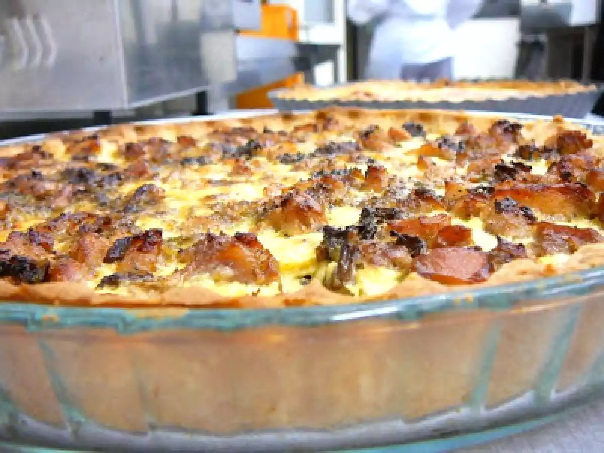 Quiche au poulet et aux morilles
