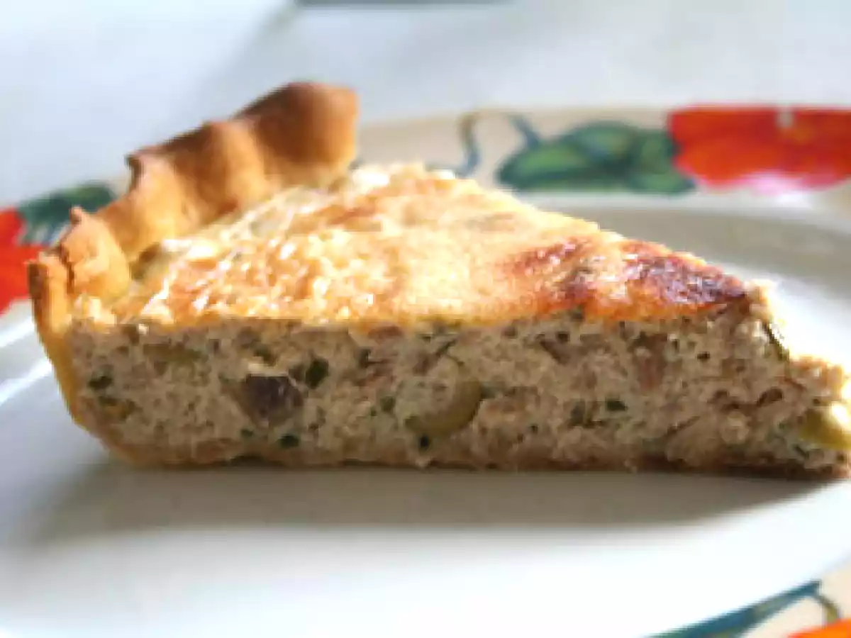 Quiche au thon, chèvre frais et ciboulette