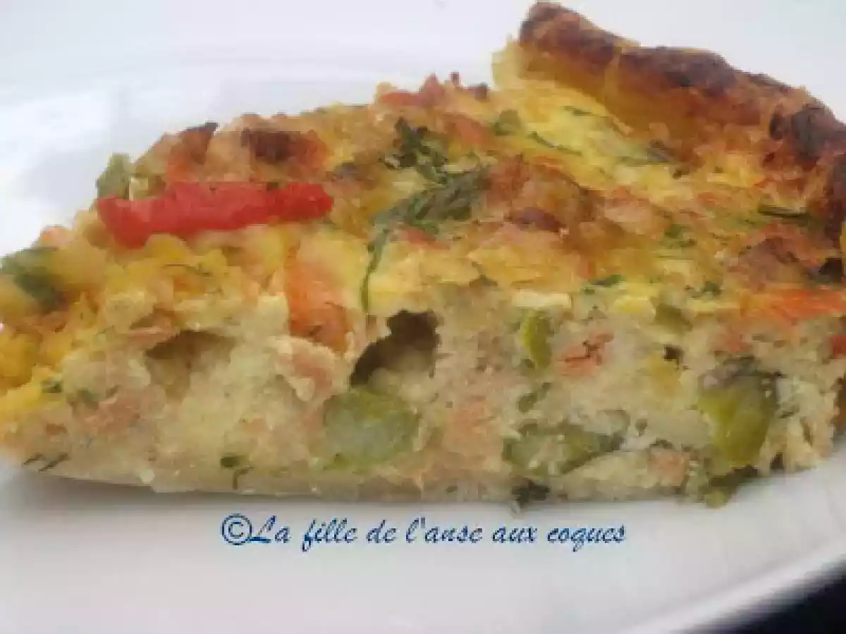 QUICHE AUX ASPERGES, POIVRON ET SAUMON