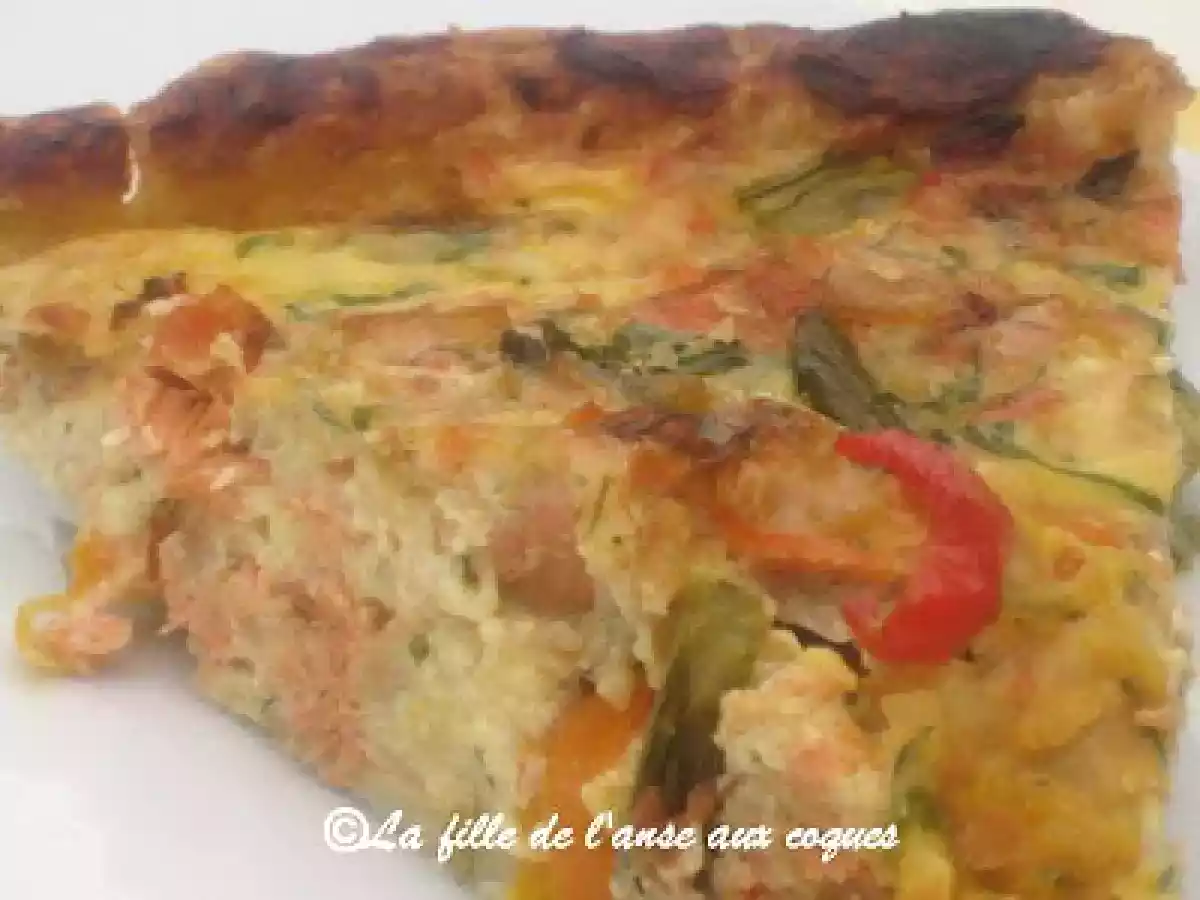 QUICHE AUX ASPERGES, POIVRON ET SAUMON - photo 2