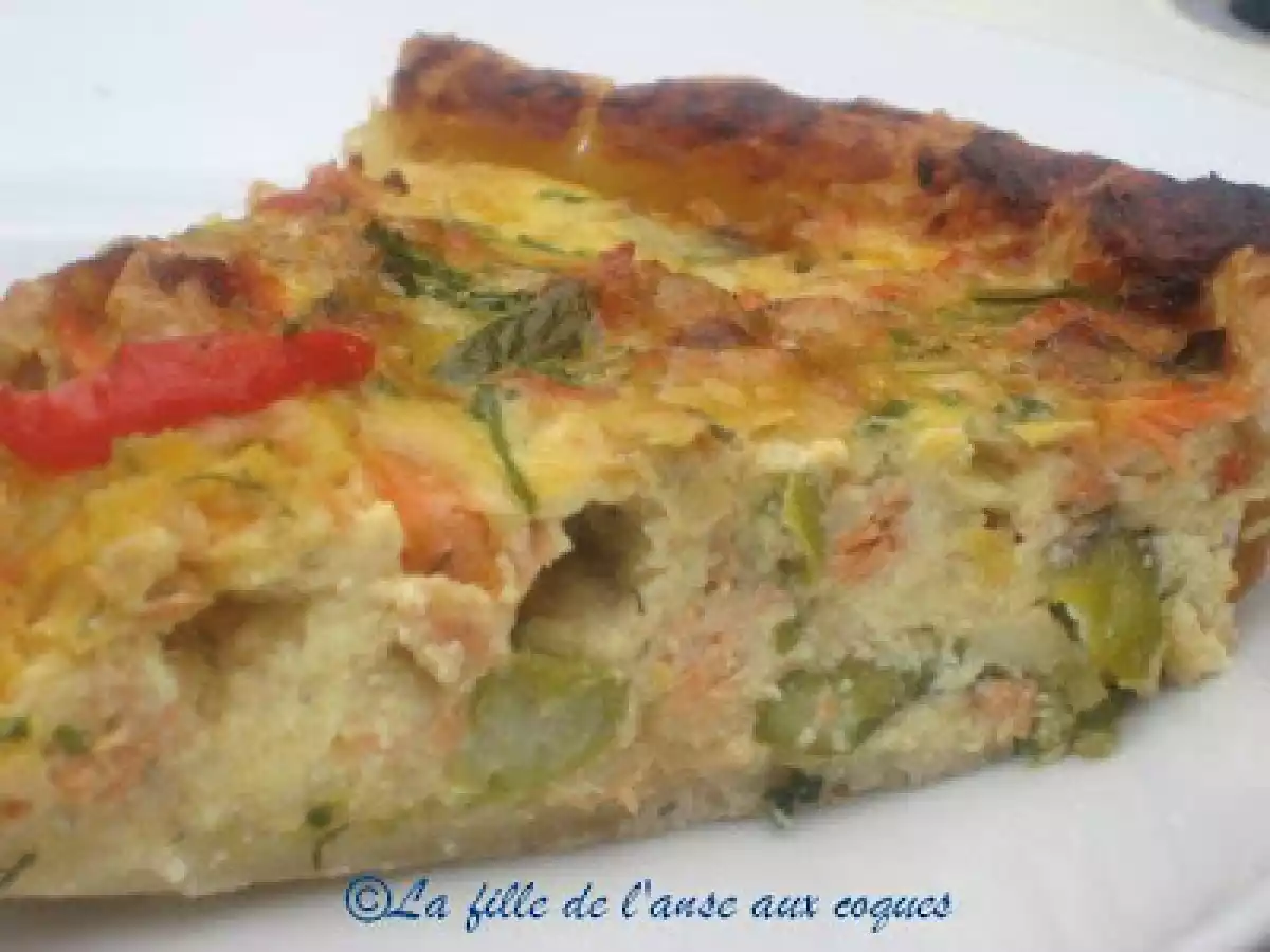 QUICHE AUX ASPERGES, POIVRON ET SAUMON - photo 4