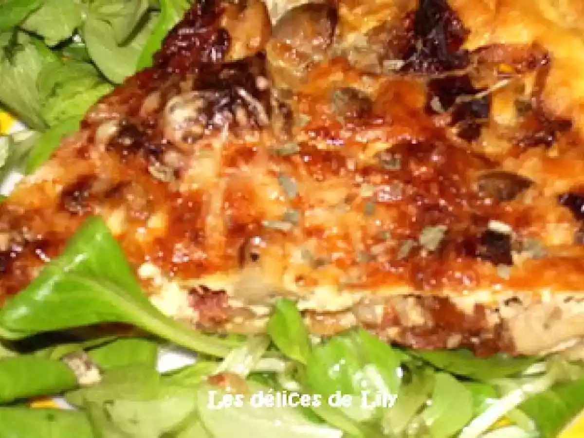 Quiche aux champignons et aux tomates séchées