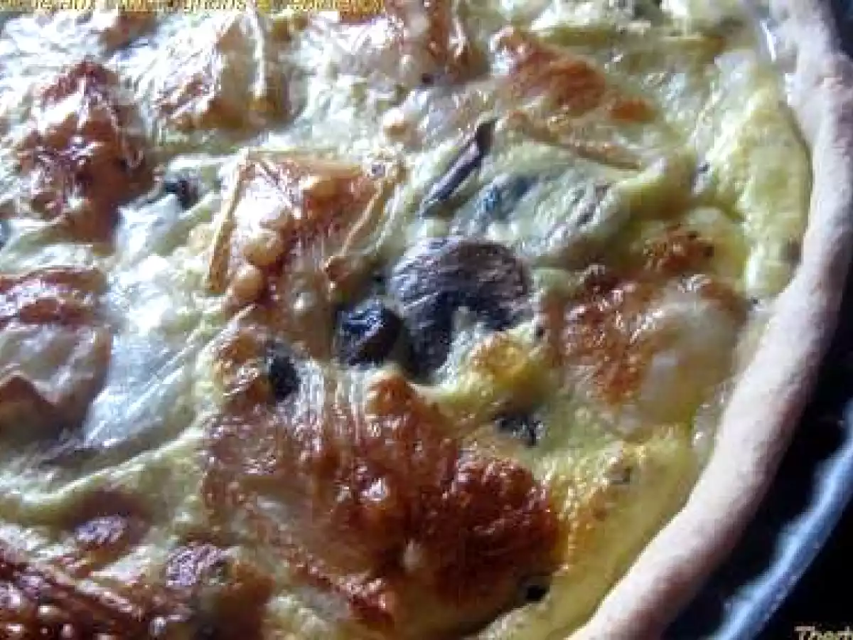 Quiche aux champignons et reblochon
