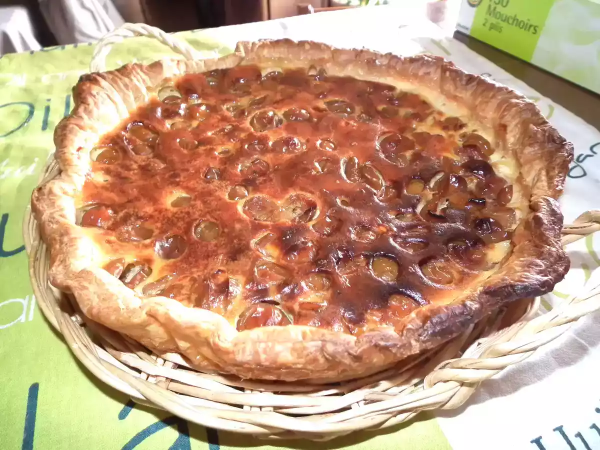 Quiche aux champignons, lardons et comté