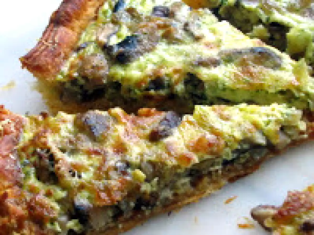 Quiche aux champignons shiitakés et aux champignons de Paris