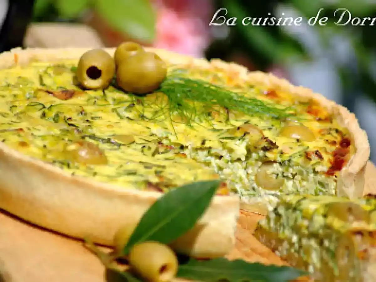 Quiche aux courgettes et olives aux poivrons