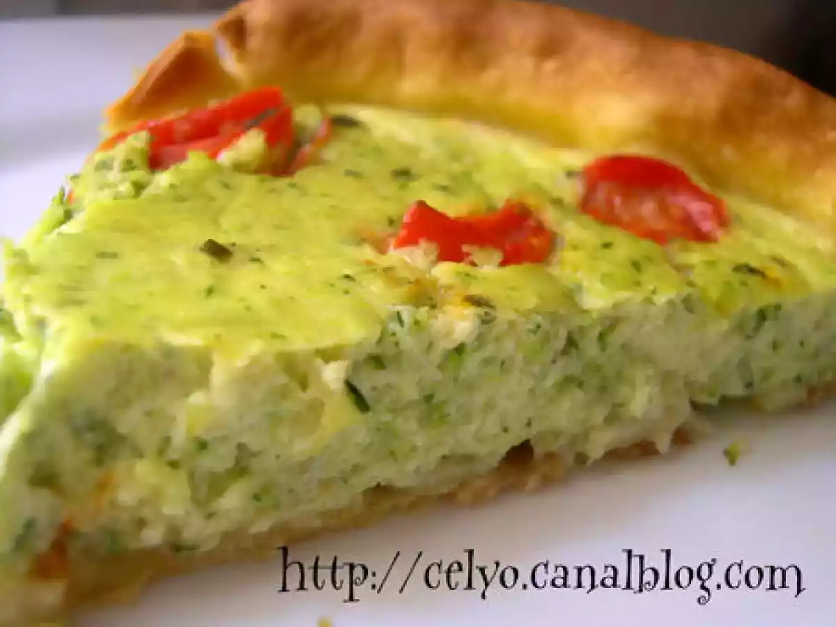Quiche aux courgettes, tomates cerise et menthe