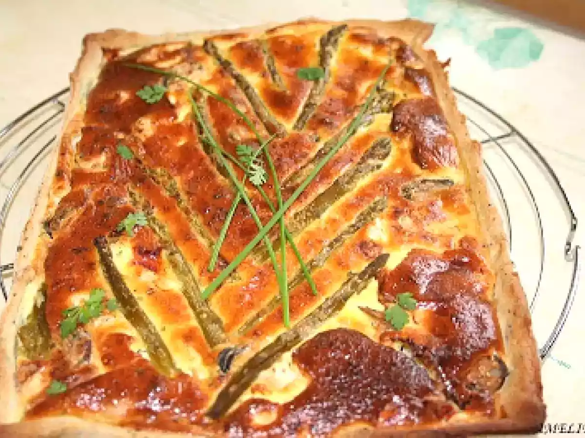 QUICHE AUX FRUITS DE MER ET ASPERGES VERTES