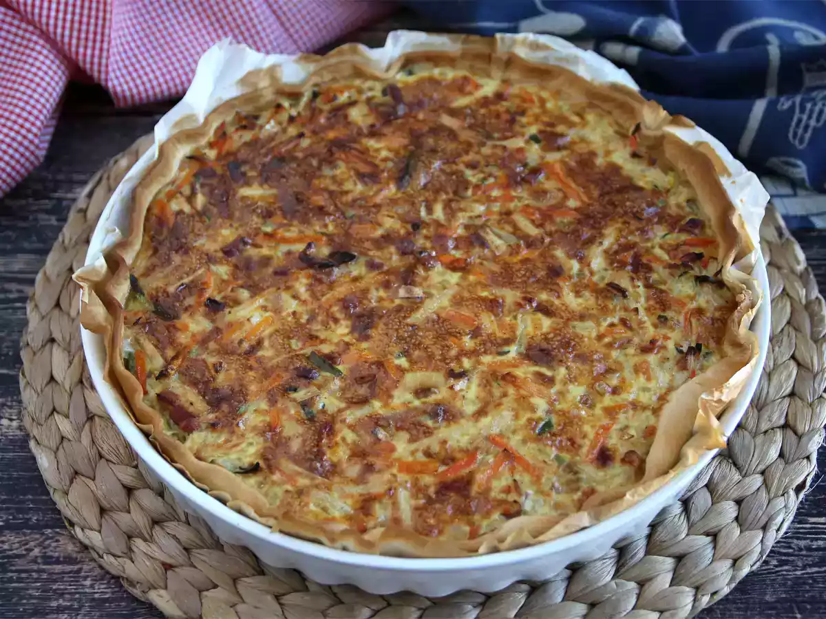 Quiche aux légumes et lardons qui plaît à tout le monde !