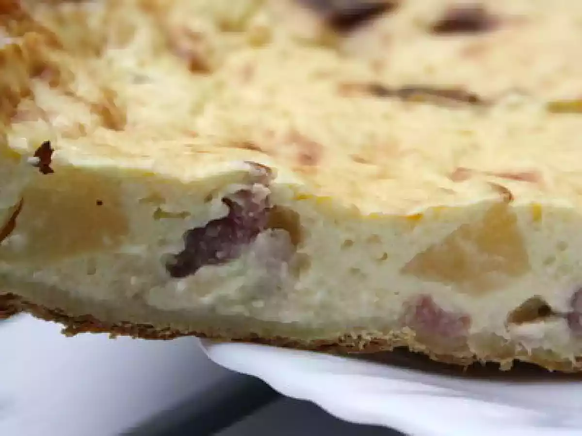 Quiche aux pâtissons, lardons et ail rose de Lautrec