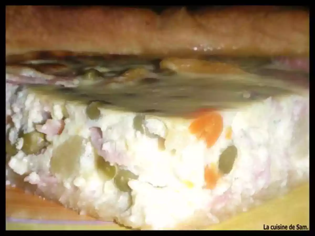 Quiche aux petits pois et au jambon