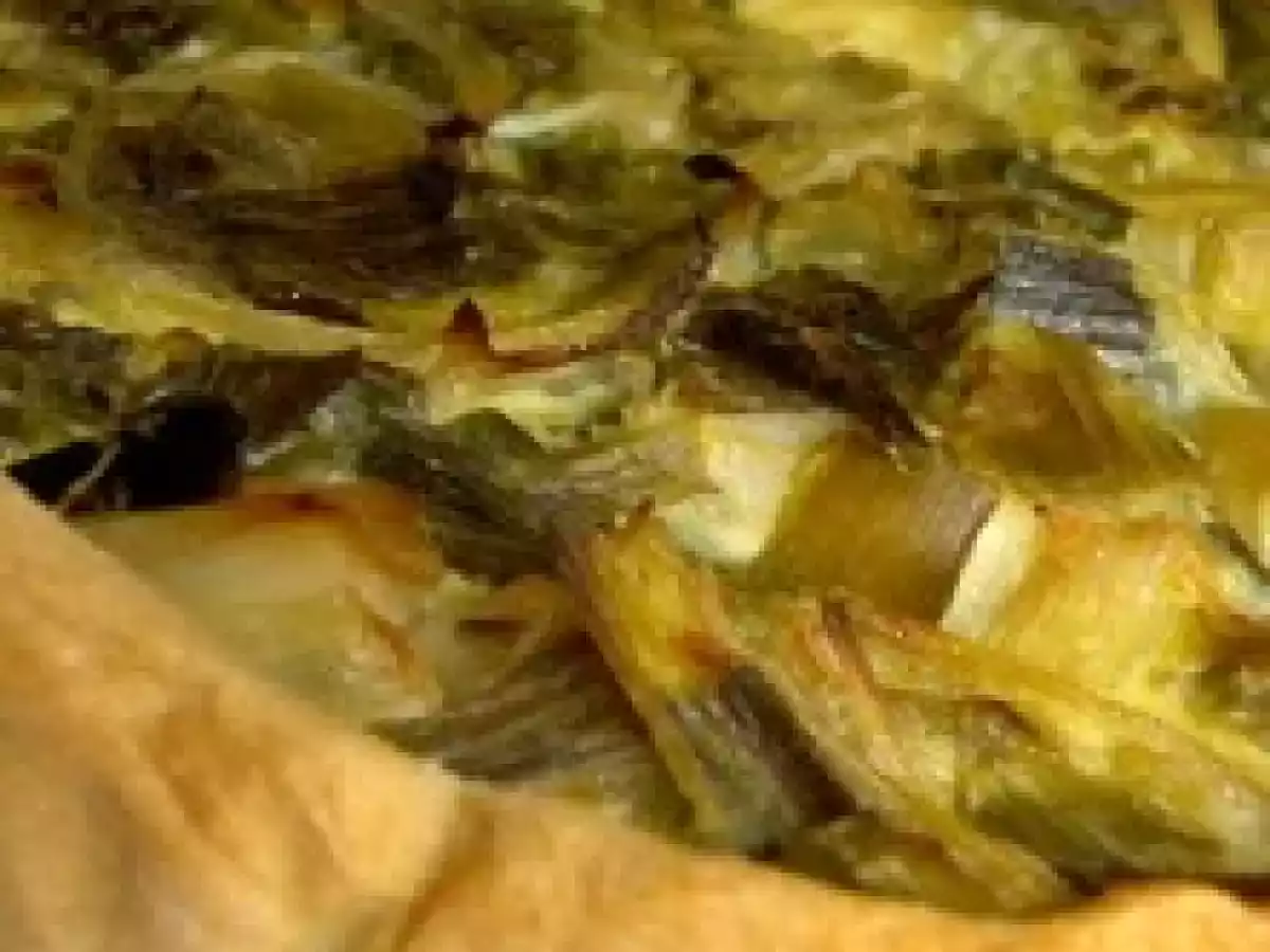Quiche aux poireaux et piments